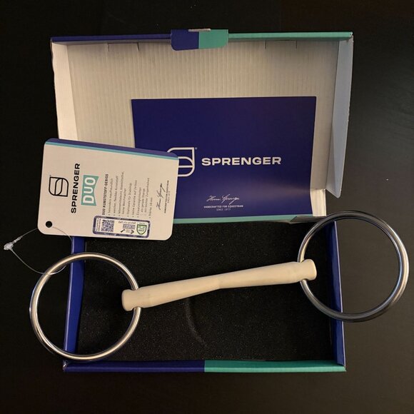 Herm Sprenger 5" Duo Loose Ring Nathe Soft Plastic 125mm Mullen Horse Bit - Picture 1 of 3